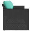 vidaXL Garden Sofa with Cushions 3-Seater Black Poly Rattan