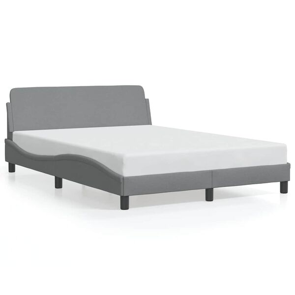 vidaXL Bed Frame "Dover" Light Grey 137x190 cm Double Fabric