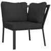 vidaXL 6 Piece Garden Lounge Set with Grey Cushions Steel