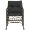 vidaXL Garden Chairs with Cushions 2 pcs Grey Poly Rattan