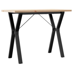 vidaXL Dining Table Y-Frame 100x50x75.5 cm Solid Wood Pine and Steel