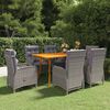 vidaXL 7 Piece Garden Dining Set Grey