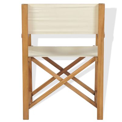 vidaXL Folding Director's Chairs 2 pcs Solid Teak Wood