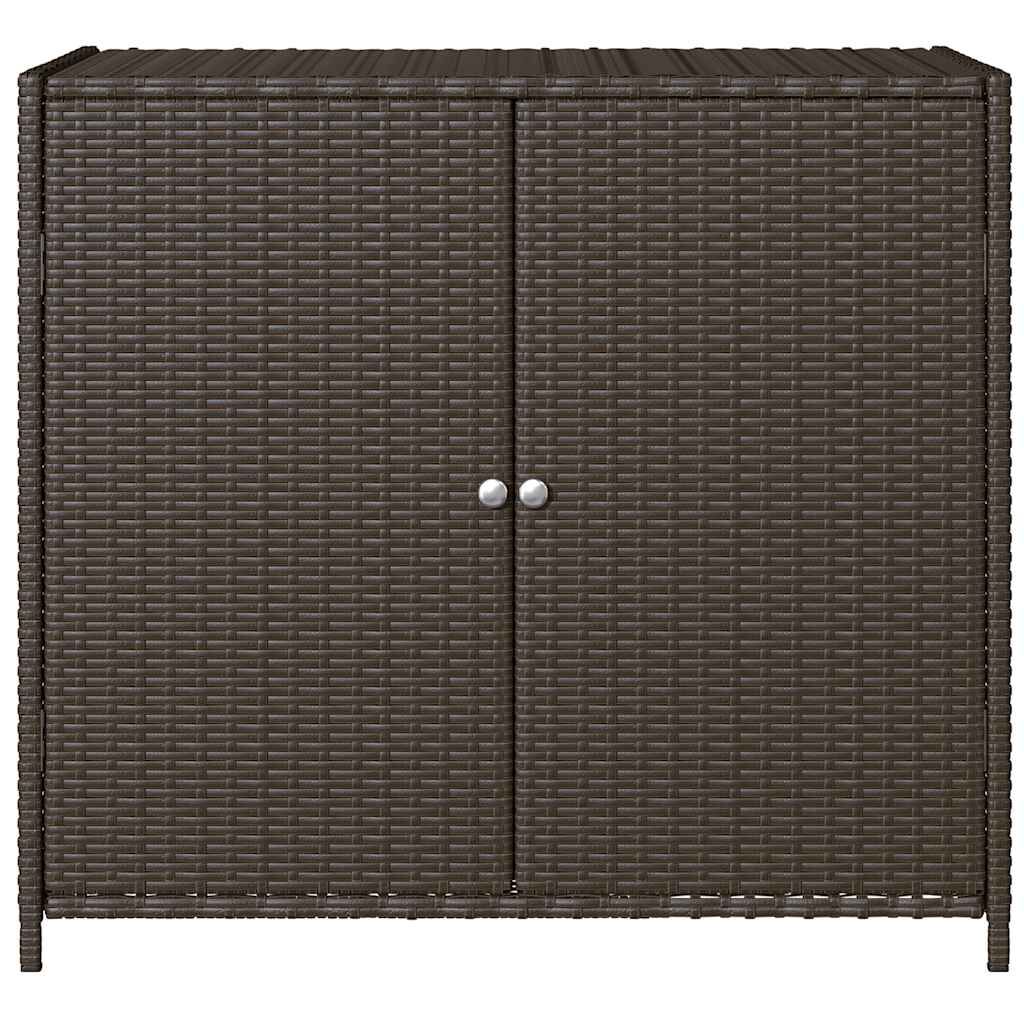 vidaXL Garden Storage Cabinet Brown 83x45x76 cm Poly Rattan