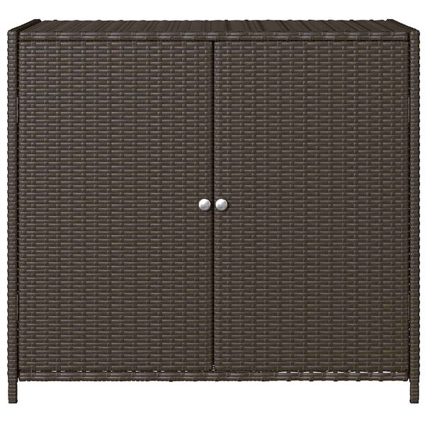 vidaXL Garden Storage Cabinet Brown 83x45x76 cm Poly Rattan