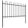 vidaXL Garden Fence with Hoop Top Steel 714.5x100 cm Black