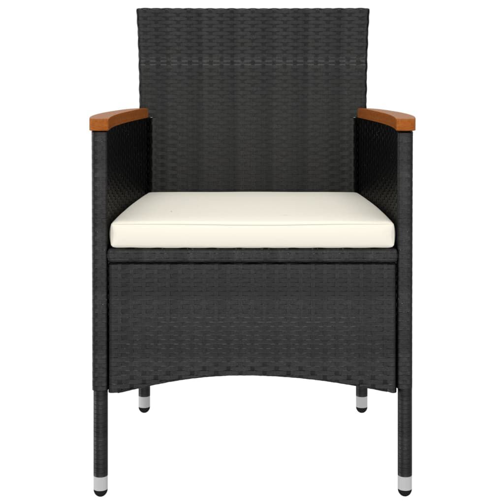 vidaXL 5 Piece Garden Lounge Set Poly Rattan Black