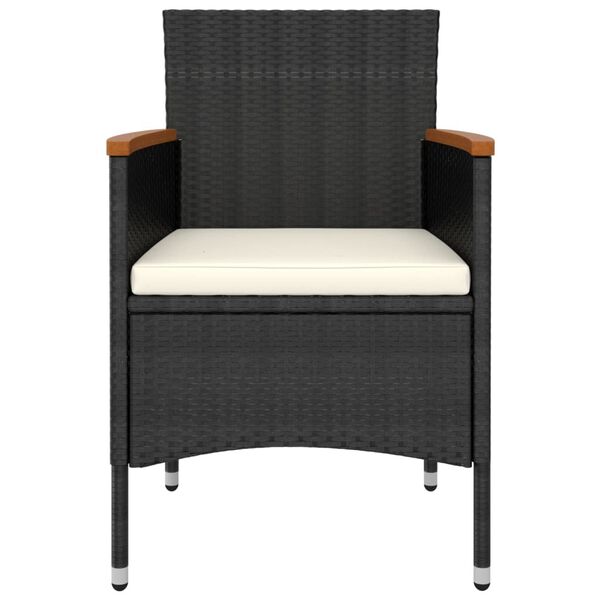vidaXL 5 Piece Garden Lounge Set Poly Rattan Black
