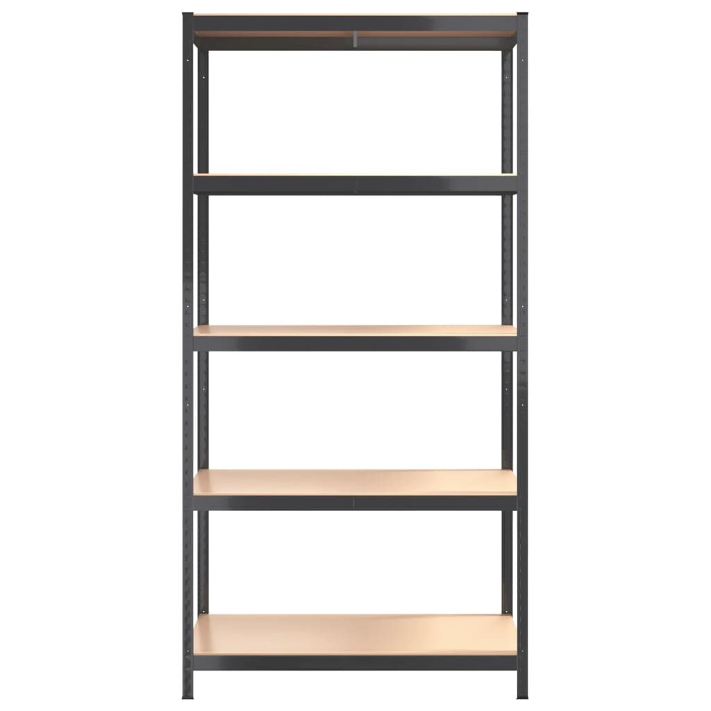 vidaXL 5-Layer Shelves 3 pcs Anthracite Steel&Engineered Wood