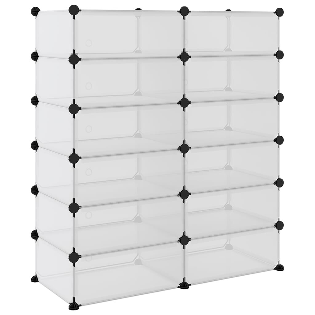 vidaXL Shoe Rack Transparent 94.5x36.5x106 cm PP