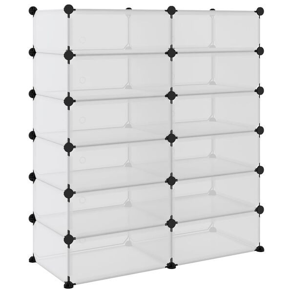 vidaXL Shoe Rack Transparent 94.5x36.5x106 cm PP