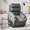 vidaXL Stand up Massage Recliner Chair Grey Faux Leather