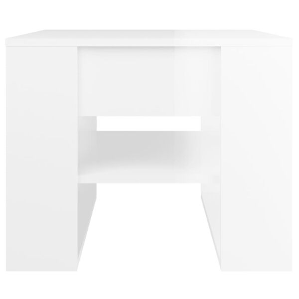 vidaXL Coffee Table High Gloss White 55.5x55x45 cm Engineered Wood