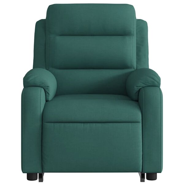 vidaXL Electric Stand up Massage Recliner Chair Dark Green Fabric