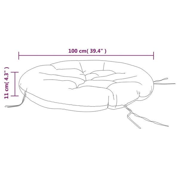 vidaXL Round Cushion Beige Ø 100 x11 cm Oxford Fabric