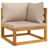 vidaXL 6 Piece Garden Lounge Set with Taupe Cushions Solid Wood