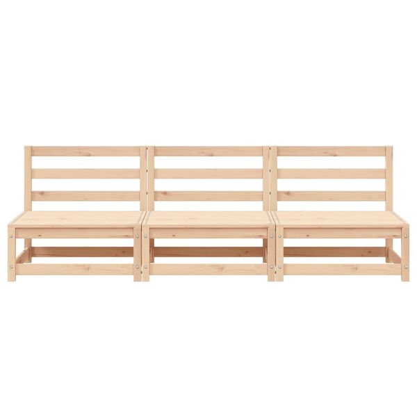 vidaXL Garden Sofas Armless 3 pcs 70x70x67 cm Solid Wood Pine