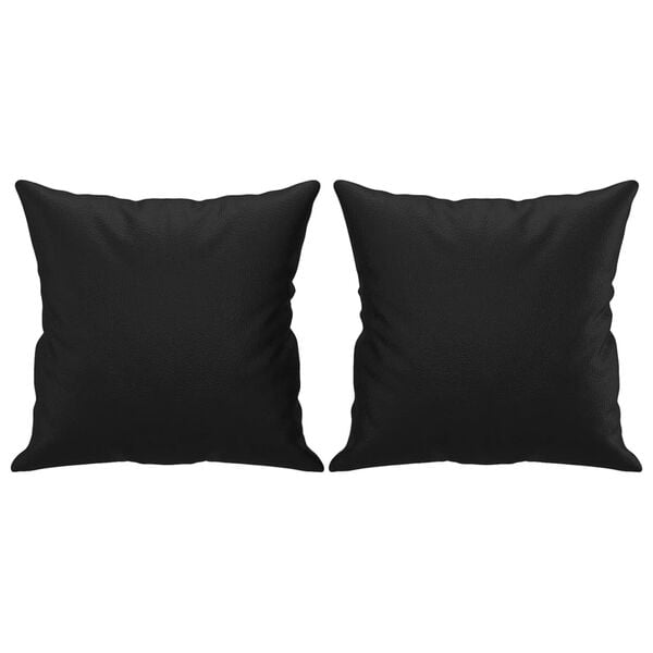 vidaXL Throw Pillows 2 pcs Black 40x40 cm Faux Leather