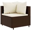 vidaXL 7 Piece Garden Lounge Set with Cushions Brown Poly Rattan