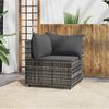 vidaXL Garden Corner Sofa with Cushions Grey Poly Rattan