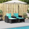 vidaXL 5 Piece Garden Sofa Set with Cushions Stackable Black Poly Rattan