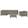 vidaXL 6 Piece Garden Lounge Set with Cushions Grey Poly Rattan