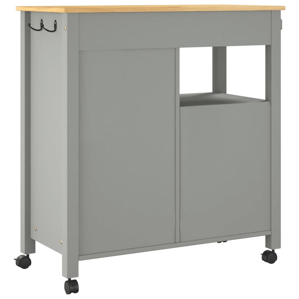 vidaXL Kitchen Trolley MONZA 84x40x90 cm Solid Wood Pine