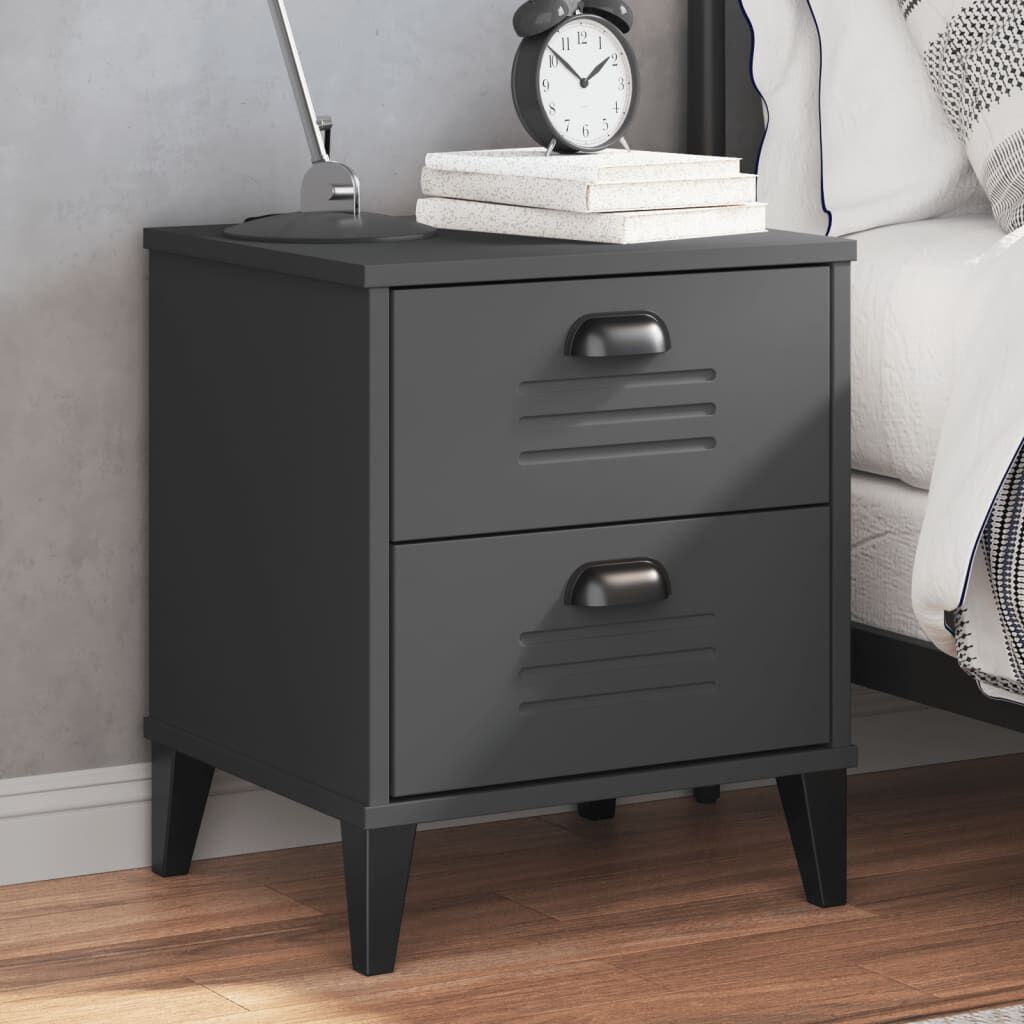 vidaXL Bedside Cabinet VIKEN Anthracite Grey Engineered Wood