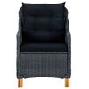 vidaXL Garden Chairs with Cushions 2 pcs Poly Rattan Dark Grey
