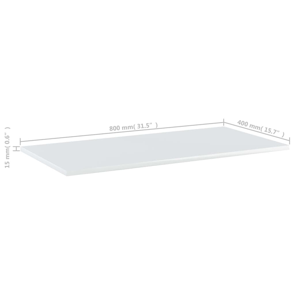 vidaXL Bookshelf Boards 8 pcs High Gloss White 80x40x1.5 cm Engineered Wood