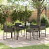 vidaXL Garden Dining Set with Cushion 5 pcs Grey Poly Rattan