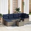 vidaXL Garden Sofa Set with Cushion Grey Poly Rattan