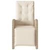 vidaXL Reclining Garden Chair with Footrest Beige Poly Rattan