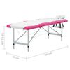 vidaXL 4-Zone Foldable Massage Table Aluminium White and Pink