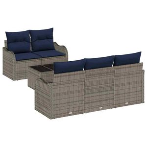 vidaXL Garden Sofa Set Grey 55 x 55 x 37 cm Poly Rattan