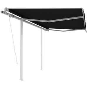 vidaXL Automatic Retractable Awning with Posts 3x2.5 m Anthracite
