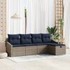 vidaXL Sofa Set with Cushion with Storage Grey Poly Rattan