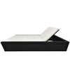 vidaXL Outdoor Lounge Bed with Cushion Poly Rattan Black