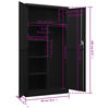 vidaXL Locker Cabinet Black 90x40x180 cm Steel