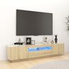 vidaXL TV Cabinet with LED Lights Sonoma Oak 180x35x40 cm