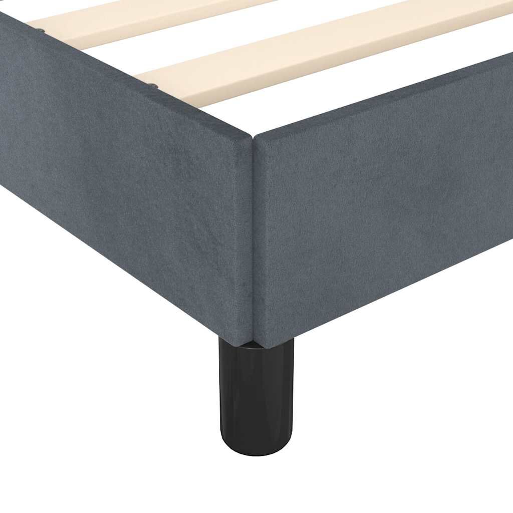 vidaXL Bed Frame without Mattress Dark Grey 183x213 cm Velvet