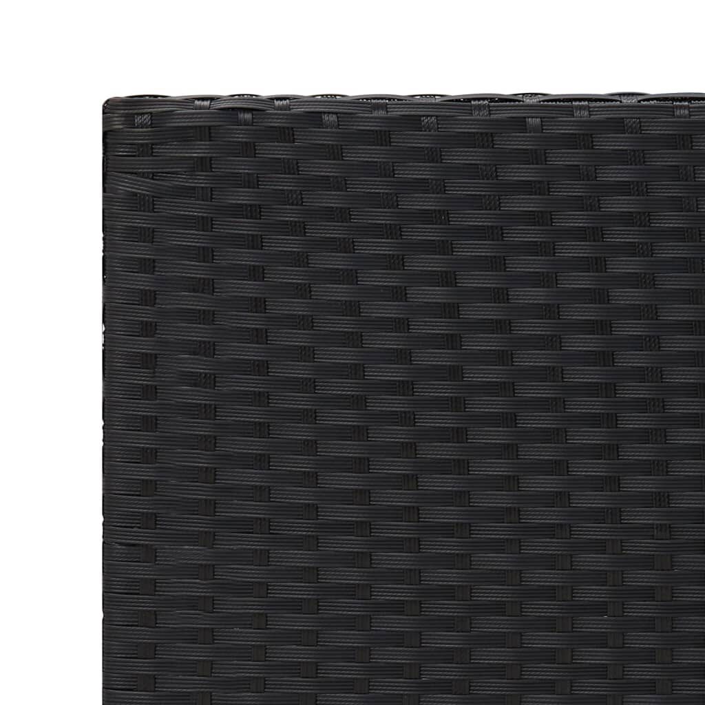 vidaXL Side Table Black 55x45x49 cm Poly Rattan