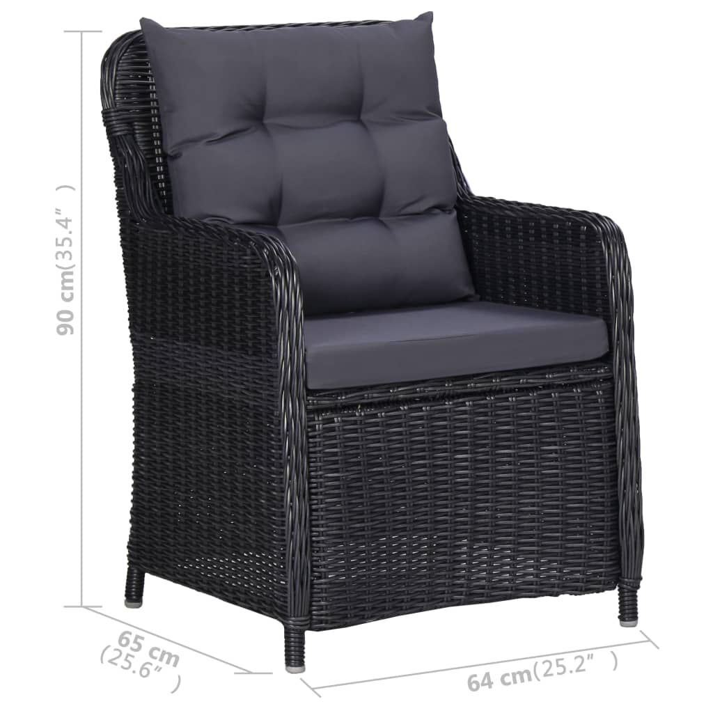 vidaXL 5 Piece Garden Dining Set Black