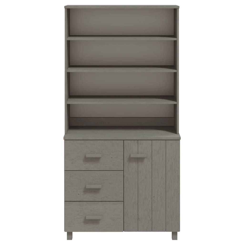 vidaXL Highboard HAMAR Solid Wood Pine Light Grey