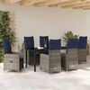 vidaXL Garden Dining Set with Cushion 7 pcs Black Poly Rattan