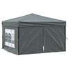 vidaXL Folding Party Tent with Sidewalls Anthracite 3x3 m