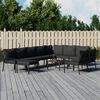 vidaXL 11 Piece Garden Lounge Set with Grey Cushions Steel