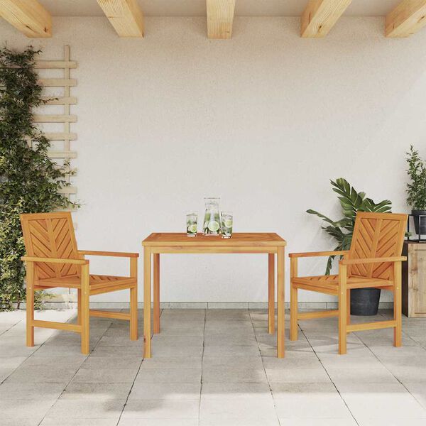 vidaXL Garden Dining Set 3 pcs Brown Solid Acacia Wood