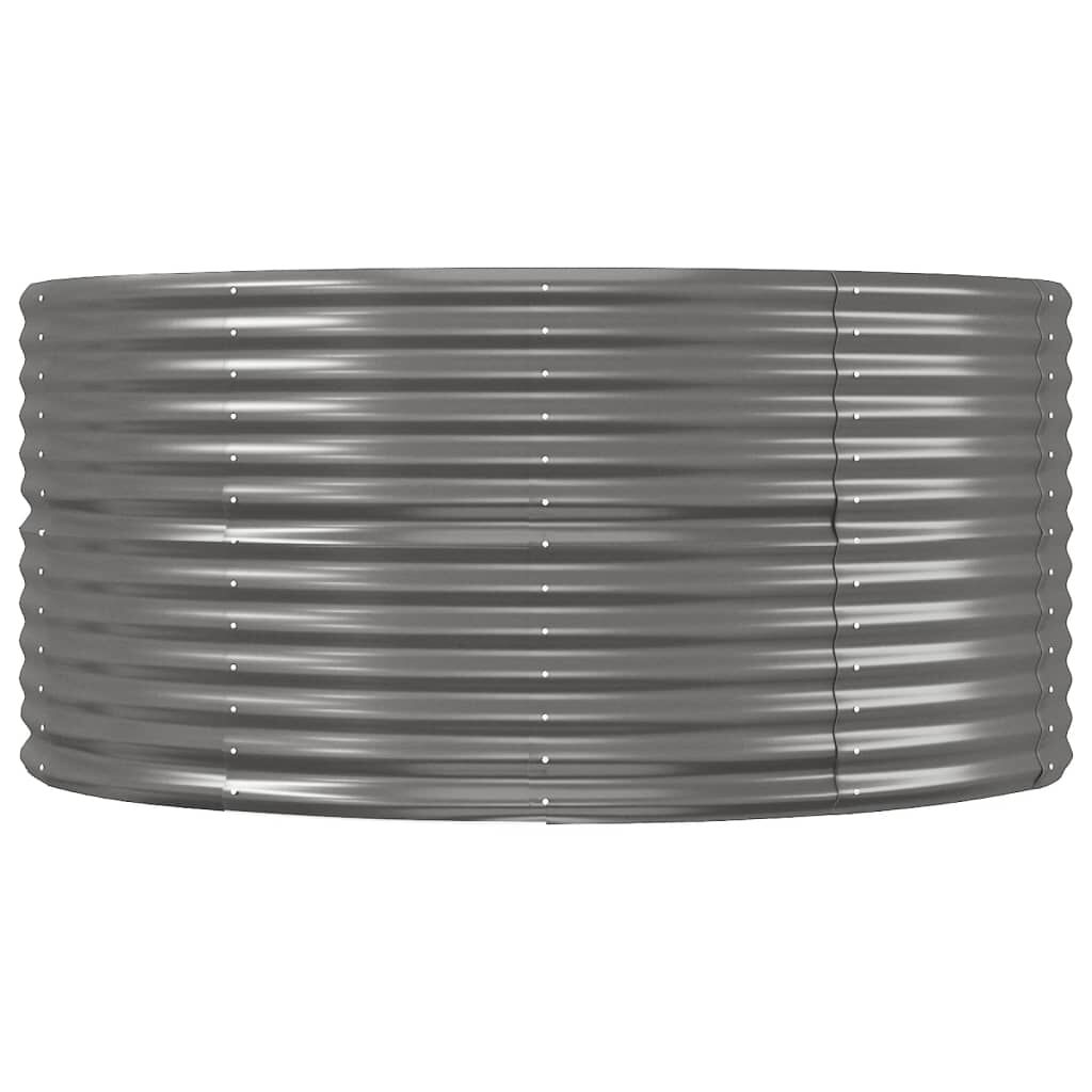 vidaXL Garden Raised Bed Grey 367x140x68 cm Powder-coated Steel