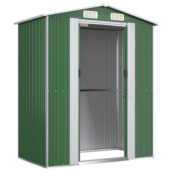 vidaXL Garden Shed Green 192x108x223 cm Galvanised Steel